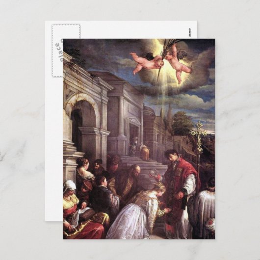 Saint Valentin baptême Saint Lucilla carte postale (Devant / Derrière)