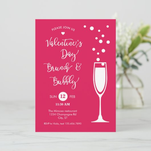 Saint Valentin Brunch & Bubble Invitation (Debout devant)