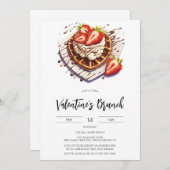 Saint Valentin Brunch Petit déjeuner Invitation (Devant / Derrière)