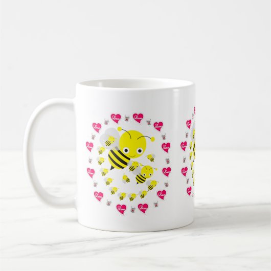 Saint Valentin Bumblebee Mice Mugs (Gauche)