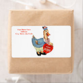 Saint Valentin Canard Vintage Étiquette (En situation)