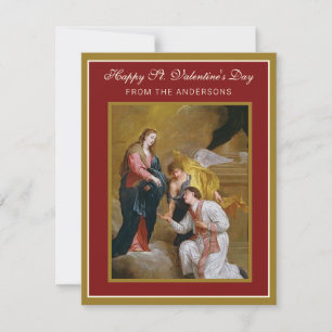 Saint-Valentin Carte de prière de poème religieuse