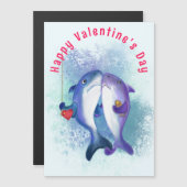 Saint Valentin Carte magnétique Couple Shark Love (Devant / Derrière)