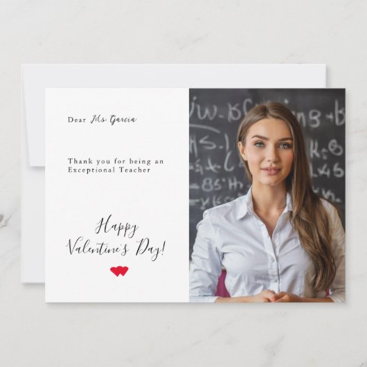 Saint Valentin Carte photo pour enseignant excepti (Devant)