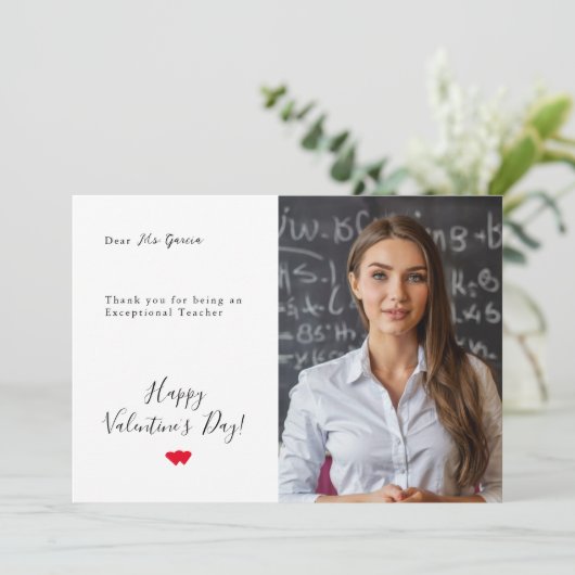 Saint Valentin Carte photo pour enseignant excepti (Debout devant)