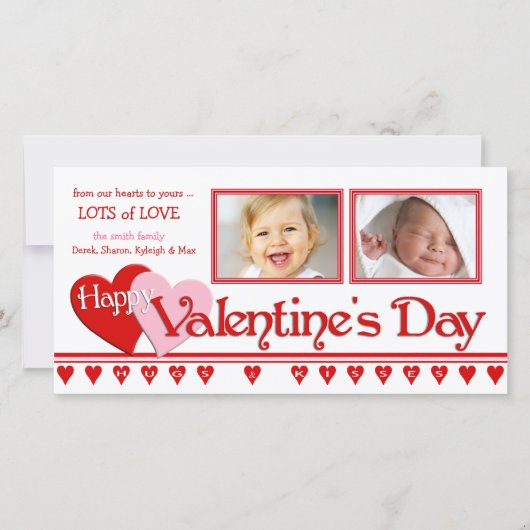 Saint Valentin Cartes photos - Famille 2 cadres (Devant)