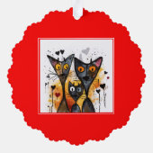 Saint Valentin Chats et ornement de coeur (Verso)