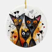 Saint Valentin Chats et ornement de coeur (Dos)