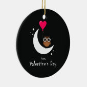 Saint Valentin Chouette mignonne Ornement double f (Droite)