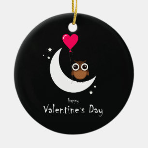 Saint Valentin Chouette mignonne Ornement double f