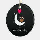 Saint Valentin Chouette mignonne Ornement double f (Gauche)