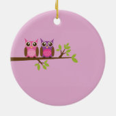 Saint Valentin Chouette mignonne Ornement double f (Dos)