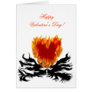 Saint Valentin - coeur en flamme