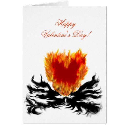 Saint Valentin - coeur en flamme (Devant)