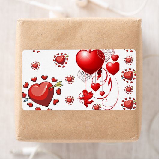 Saint Valentin Coeur Étiquette (En situation)