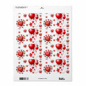 Saint Valentin Coeur Étiquette (Feuille entière)