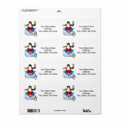 Saint-Valentin Coeur Étiquette Coeur Penguin Coeur (Feuille entière)