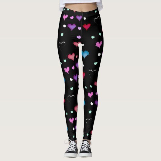Saint Valentin coeur Leggings (Devant)