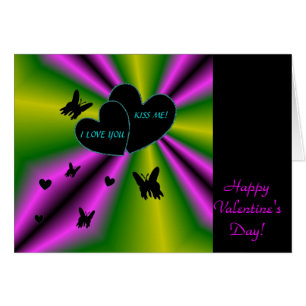 Saint-Valentin - Coeur noir sur arc-en-ciel