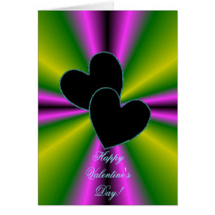 Saint-Valentin - Coeur noir sur arc-en-ciel