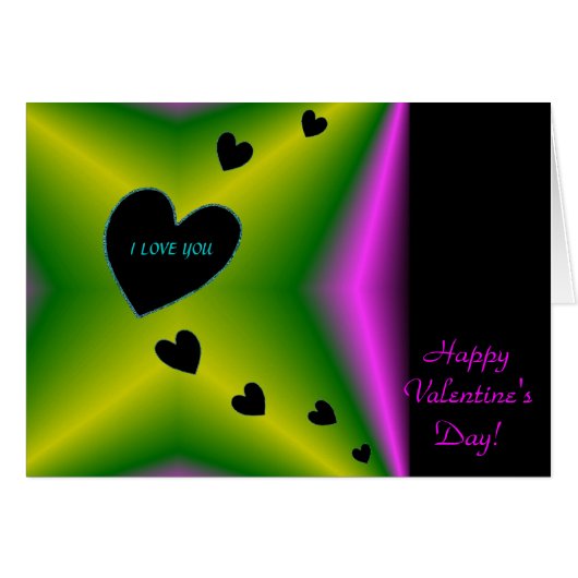 Saint-Valentin - Coeur noir sur arc-en-ciel (Devant horizontal)