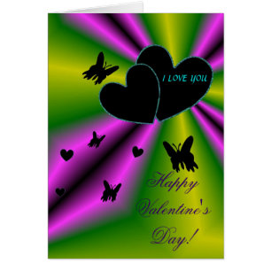 Saint-Valentin - Coeur noir sur arc-en-ciel