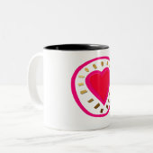 Saint-Valentin - Coeur rose moderne 1W Mug (Devant gauche)