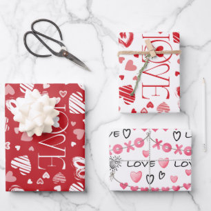 Saint Valentin Coeurs Amour Envelopper Papier