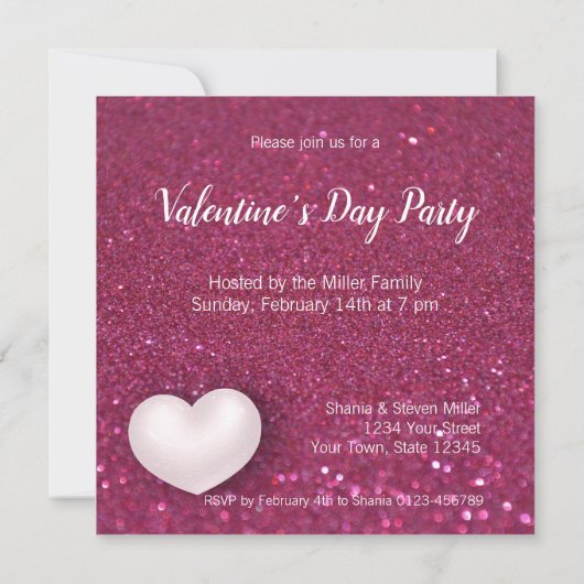 Saint Valentin Coeurs blancs - Invitation de fête (Dos)