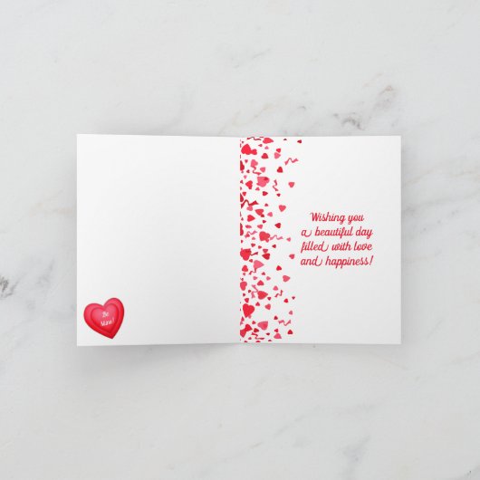 Saint Valentin Coeurs de Confetti Rouge repliés (Intérieur)