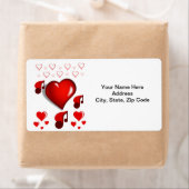 Saint Valentin Coeurs de musique Étiquette (En situation)