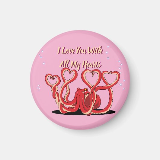 Saint Valentin Coeurs de poulpe Magnet (Devant)