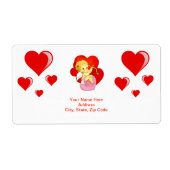 Saint Valentin Coeurs Étiquette (Devant)