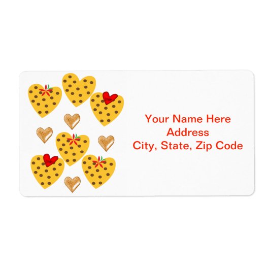 Saint Valentin Coeurs Étiquette (Devant)