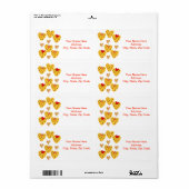 Saint Valentin Coeurs Étiquette (Feuille entière)