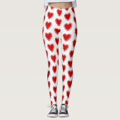 Saint Valentin Coeurs Leggings blancs Pantalons de (Devant)