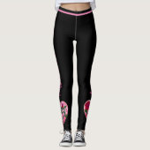 Saint Valentin Coeurs Leggings noirs Pantalon de Y (Devant)