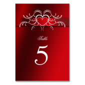 Saint Valentin, Coeurs, Mariage, Numéro de table (Dos)