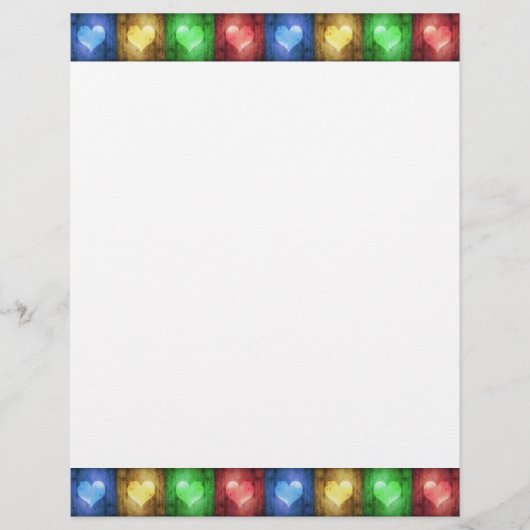 Saint Valentin coloré Coeurs rustiques Papeterie (Devant)