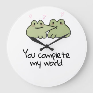 Saint Valentin Cute Frog Love Couple Wall Horloge