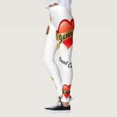Saint Valentin Cute Leggings Nom personnalisé Femm (Gauche)