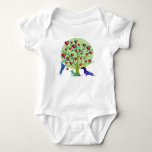 Saint Valentin Dachshund Hearts Jardin Jersey Body