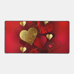 Saint-Valentin dorés et rouges