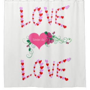 Saint Valentin Douche rideau Amour