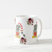 Saint Valentin Eléphant Floral Mugs (Devant droit)