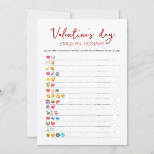 Saint Valentin Emoji Pictionary jeu Carte