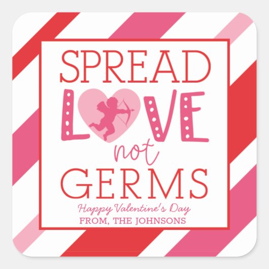 Saint Valentin Étendre Love Not Germs Stickers (Devant)