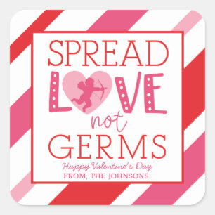 Saint Valentin Étendre Love Not Germs Stickers