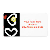 Saint Valentin Étiquette Coeurs blancs Noirs (Devant)