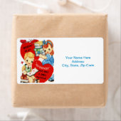 Saint Valentin Étiquette Vintage (En situation)